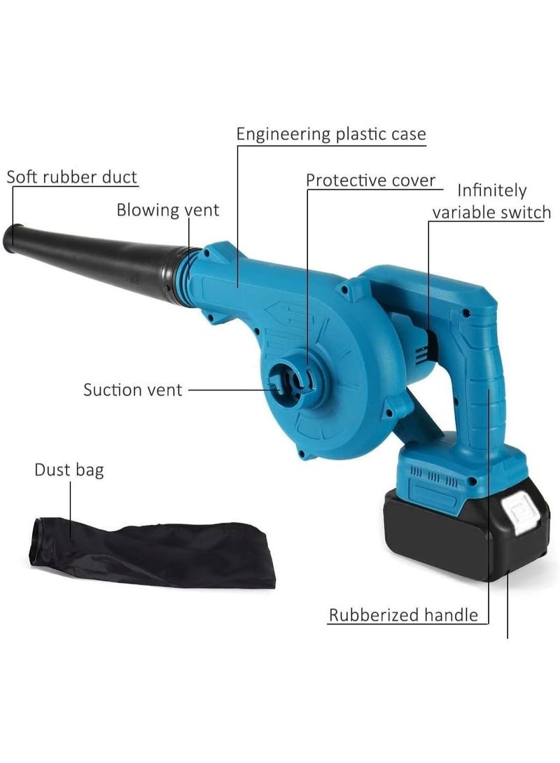 Meetion Leaf Blower, Cordless Leaf Blower with Battery Charger and 2-in-1 Electric Leaf Blower and Vacuum (Blower with 1 Battery, 2 Pin Adapter)  - Image 3
