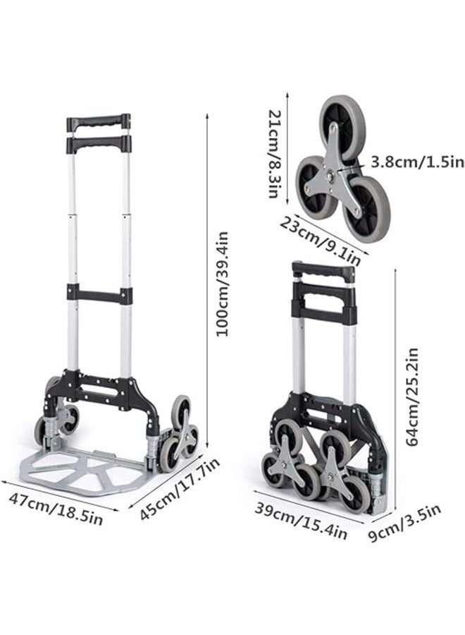 Stair Climbing Cart with 6 Wheels,Folding Hand Truck,Portable Utility Cart Dolly for Home, Auto, Office,Shopping(80 KG Capacity)  - Image 2