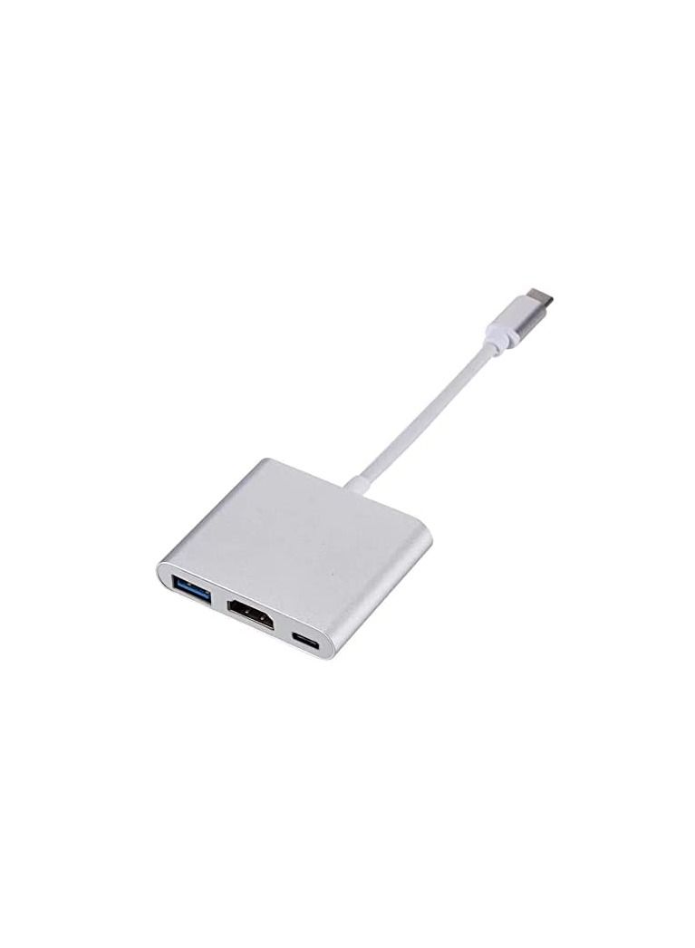 LEDIN 3-in-1 USB C Hub withType C Power Delivery, USB 3.0 & 4K HDMI Adapter ( Silver ) - Image 5