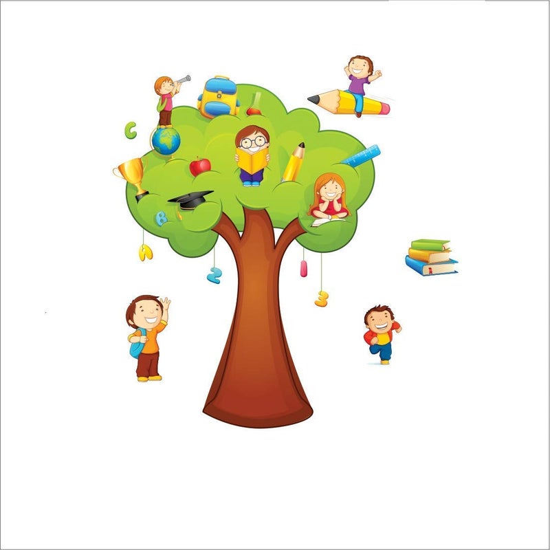AH Decals Educational Tree Wall Stickers for Kids Room Play Schools | Multi-Colors (Study Tree) - Image 4