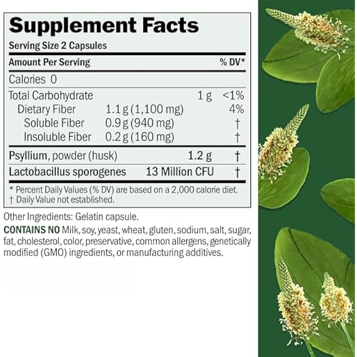 ANDREW LESSMAN Fibermucil 60 Capsules -Psyllium Husk Powder. Gently Promotes Regularity and Digestive Health. Rich in Fiber. Gentle, Easy, Effective. No Additives. Small Easy to Swallow Capsules - Image 2