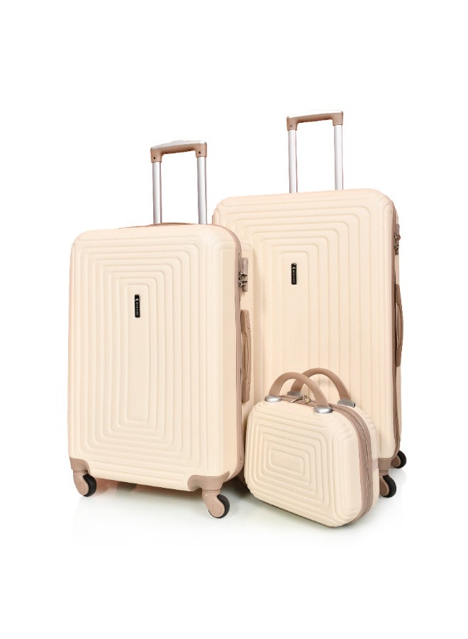 مورانو طقم شنط سفر من مورانو مكون من أربع قطع لون بيـج بإطار بيـج كاكـي - Image 3