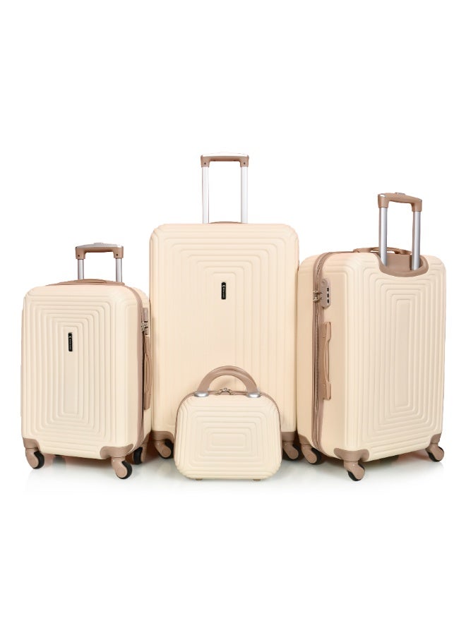 مورانو طقم شنط سفر من مورانو مكون من أربع قطع لون بيـج بإطار بيـج كاكـي - Image 1