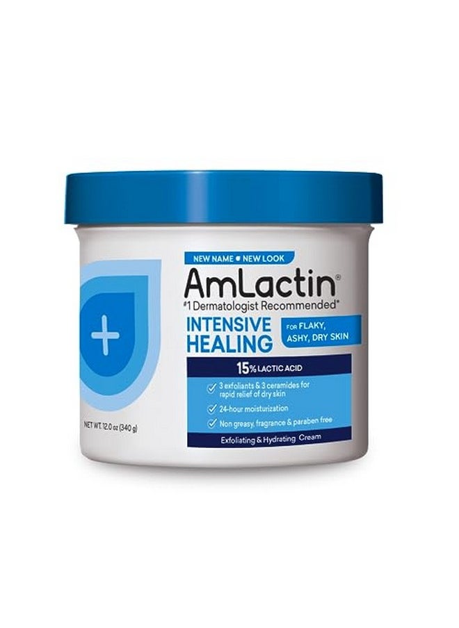 AmLactin - Mlactin Rapid Relief Restoring Body Cream 12 Oz Tub 2In1 Exfoliator And Moisturizer For Dry Skin With 15% Lactic Acid And Ceramides For 24Hour Moisturization - Image 1