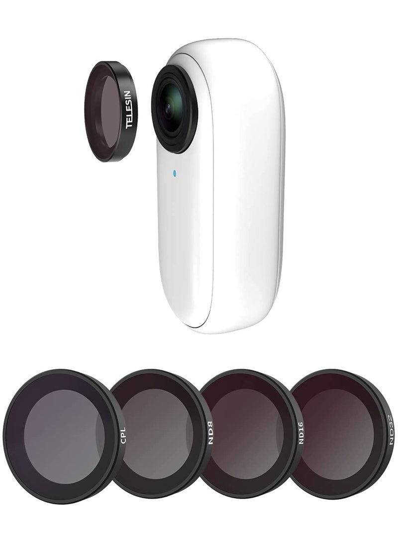 TELESIN TELESIN Lens Filter Kit for Insta360 GO2 GO3 | 4-Pack CPL ND8 ND16 ND32 Neutral Density Polarizing Polarizer Filter Set Lens Protector for Insta360 go 2 go 3 Accessories  - Image 1