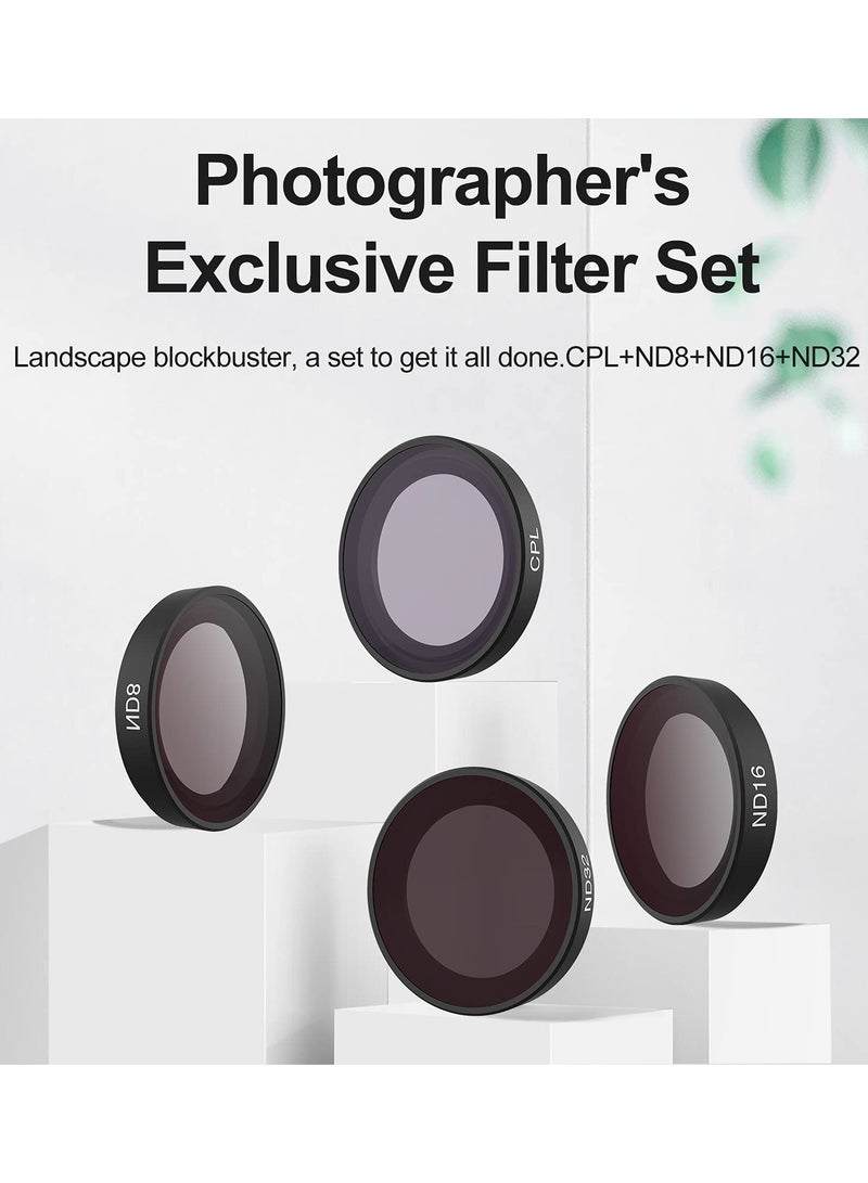 TELESIN TELESIN Lens Filter Kit for Insta360 GO2 GO3 | 4-Pack CPL ND8 ND16 ND32 Neutral Density Polarizing Polarizer Filter Set Lens Protector for Insta360 go 2 go 3 Accessories  - Image 2