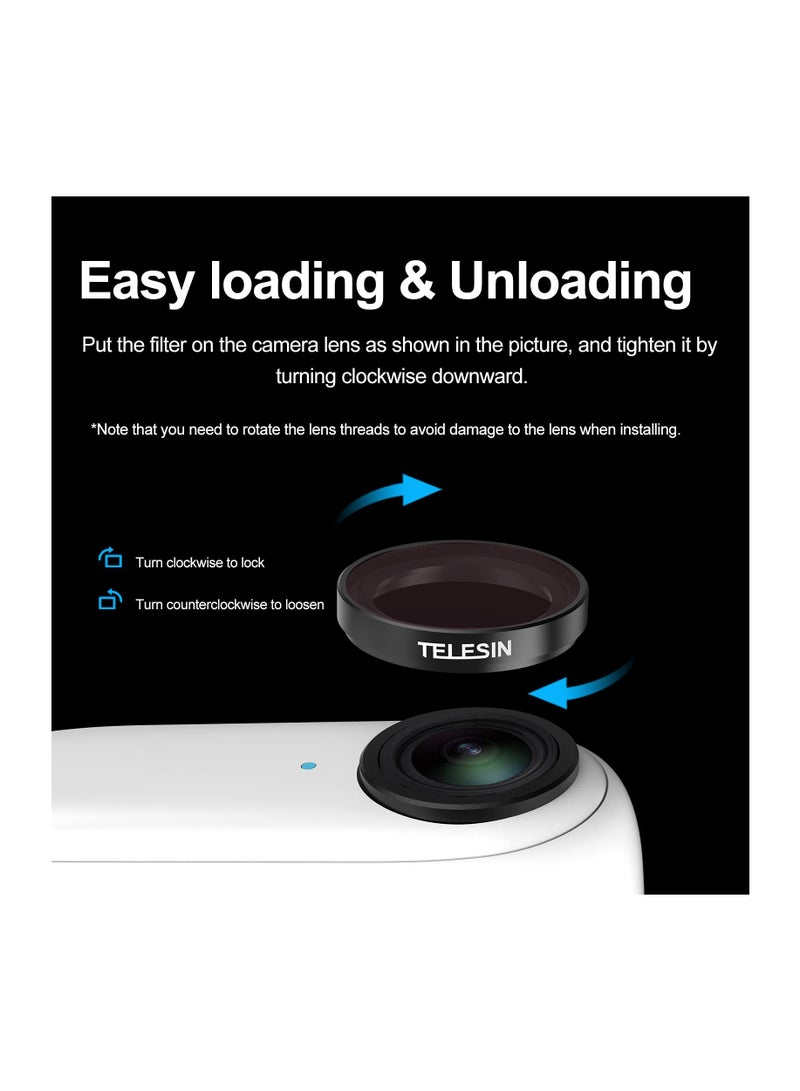 TELESIN TELESIN Lens Filter Kit for Insta360 GO2 GO3 | 4-Pack CPL ND8 ND16 ND32 Neutral Density Polarizing Polarizer Filter Set Lens Protector for Insta360 go 2 go 3 Accessories  - Image 5