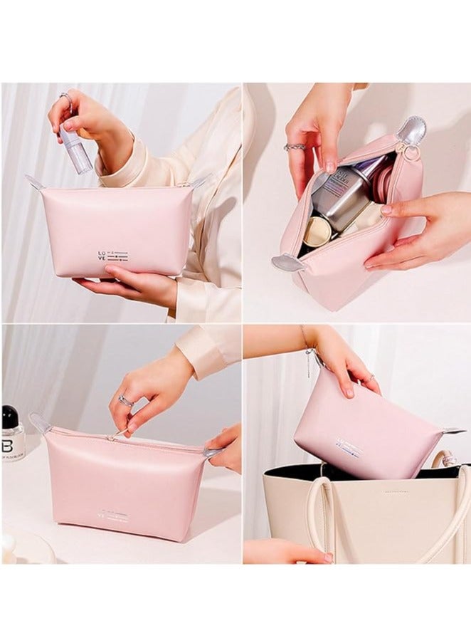 Spaceshoop Toiletry Cosmetic Travel Leather Makeup Waterproof Portable Wash Bag for Men Women - Image 4