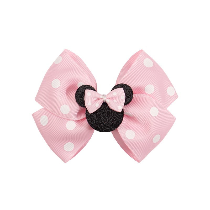 Generic Polka Dot Cartoon Bow Hair Clip Kids Mickey Sequin Accessory Pink (Special)