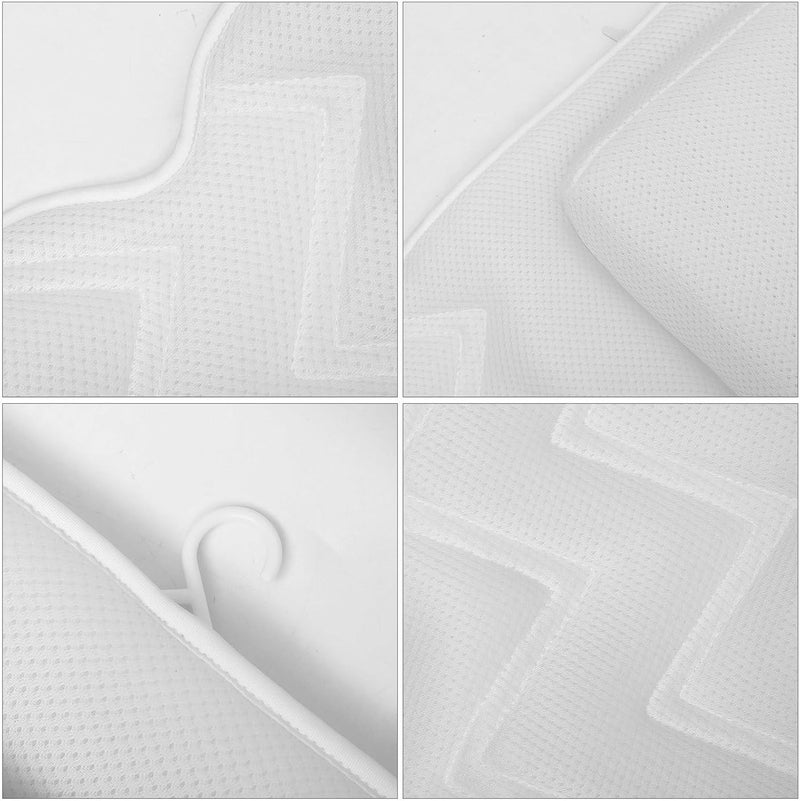 3D Breathable Bath Pillow with Head Neck Support, Oversized Non-Slip Tub Cushion with Suction Cups for Spa and Relaxing Bathtub Use, 1pcs Bath Mat with Wave Design - Image 2