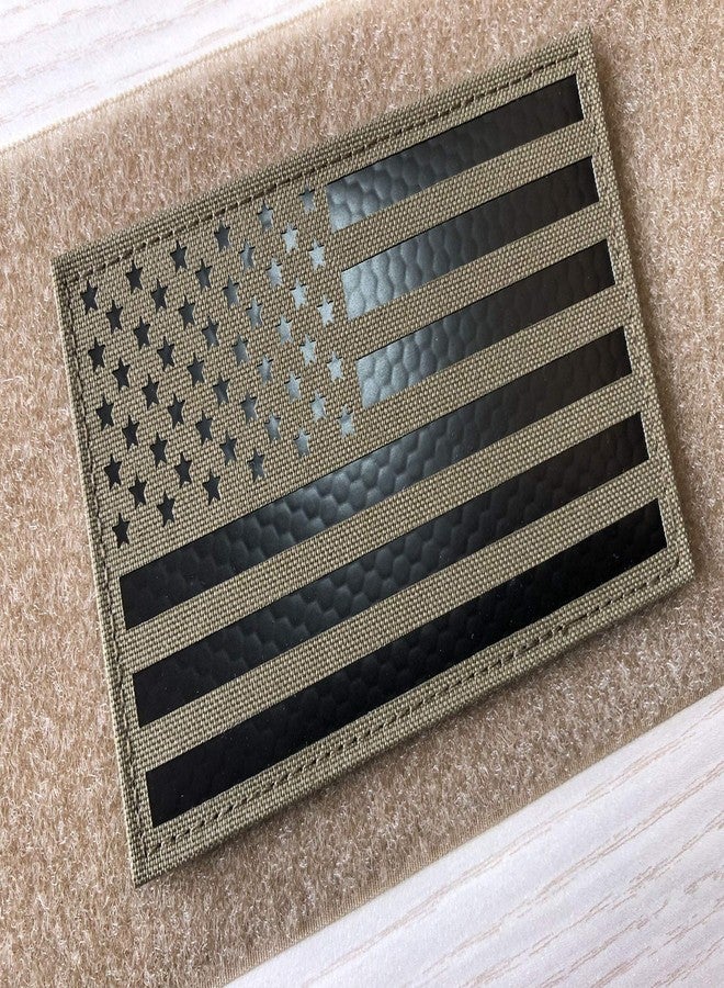 SUVIYA 5x3 inch Large Black Infrared IR US USA American Flag Patch Tactical Vest Patch Hook-Fastener Backing (5" Width x 3" Height) (Black) - Image 1