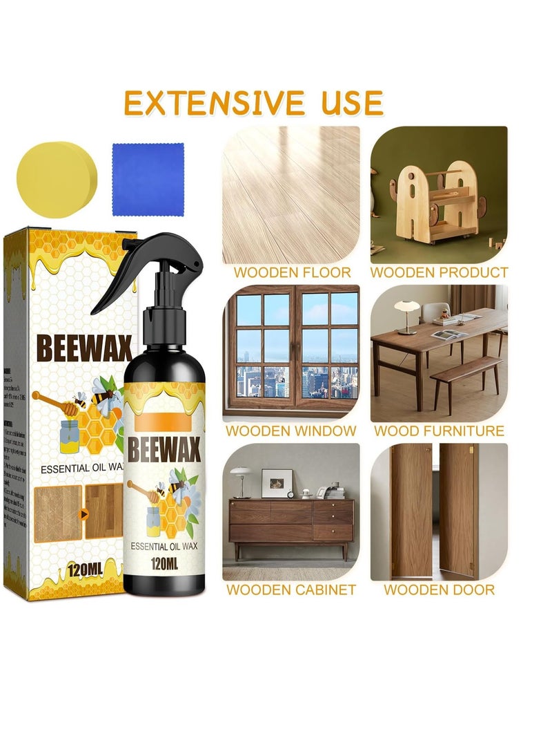 Excefore Natural Beeswax Spray, 2PCS Beeswax Furniture Polish and Cleaner, The Original Wood Seasoning Beeswax for Furniture, Floors, Tables, and Cabinets - Image 3