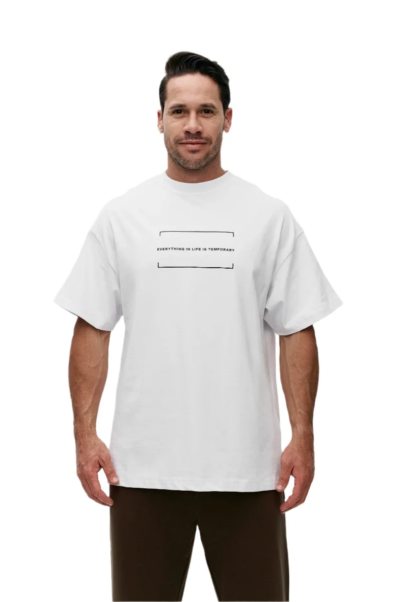 هاوس اوف سينمار White Cenmar T-SHIRT with printed quotes