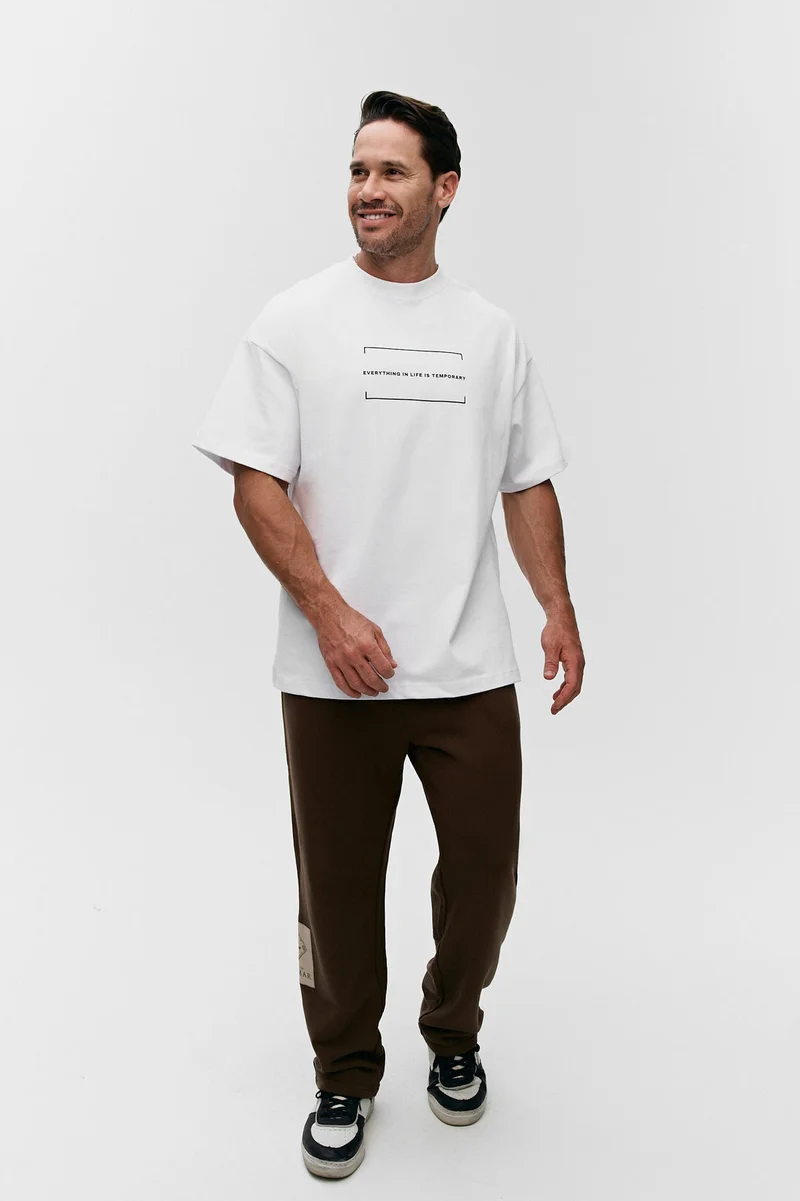 هاوس اوف سينمار White Cenmar T-SHIRT with printed quotes