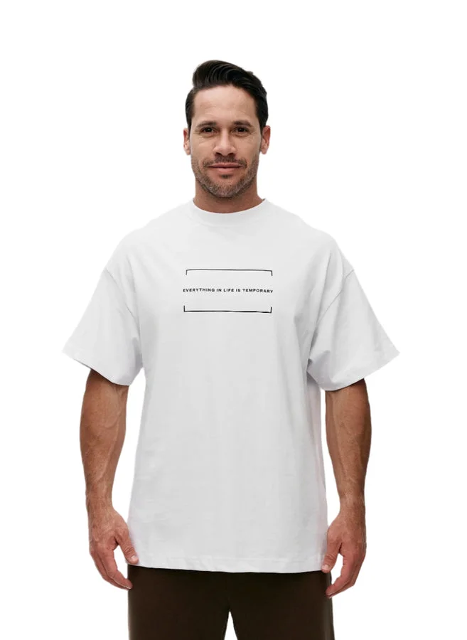 هاوس اوف سينمار White Cenmar T-SHIRT with printed quotes
