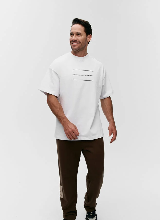 هاوس اوف سينمار White Cenmar T-SHIRT with printed quotes