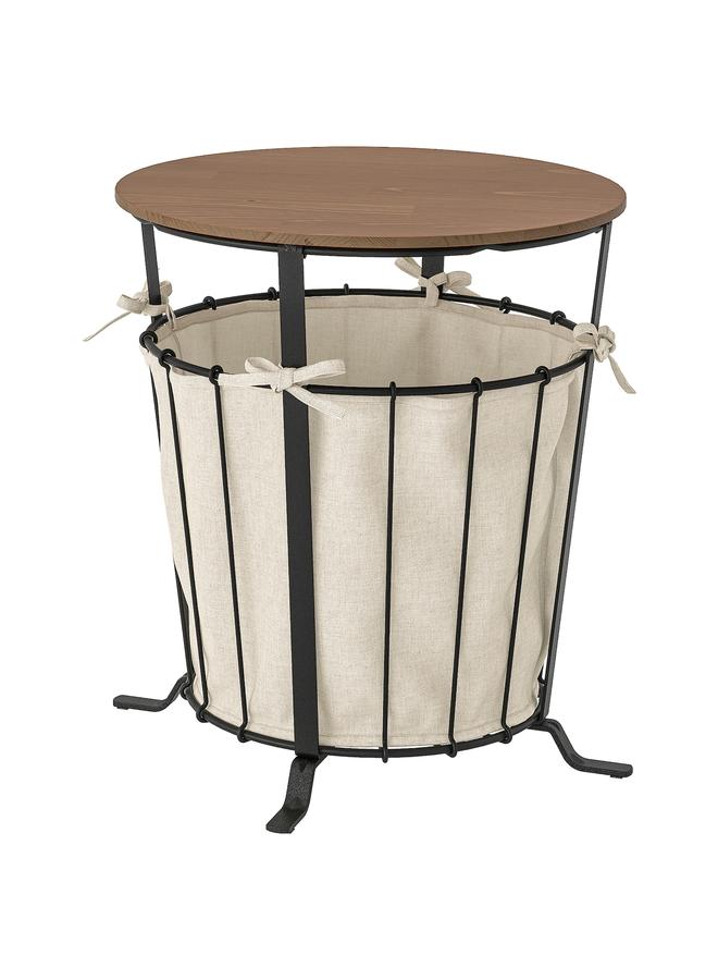 Zaboon Storage table, black/pine light brown stained, 43 cm - Image 1