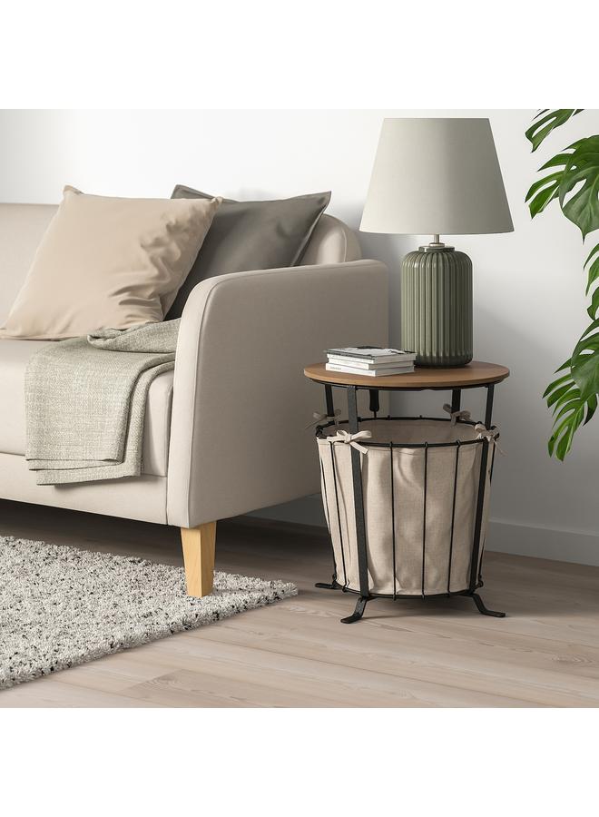 Zaboon Storage table, black/pine light brown stained, 43 cm - Image 4