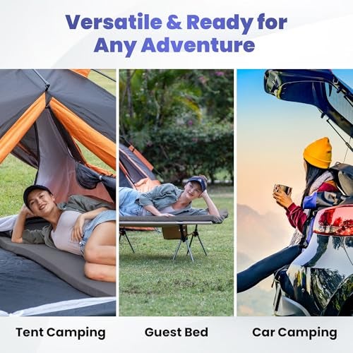 Hazli Matrix Comfort-Cell Memory Foam Camping Mattress Pad - Roll Up Mattress for Adults - Portable Cot Sleeping Pad for Camping - Floor Mat or Bed Roll for Car, SUV - 72’’ X 26’’ X 3’’ Dark Grey - Image 5
