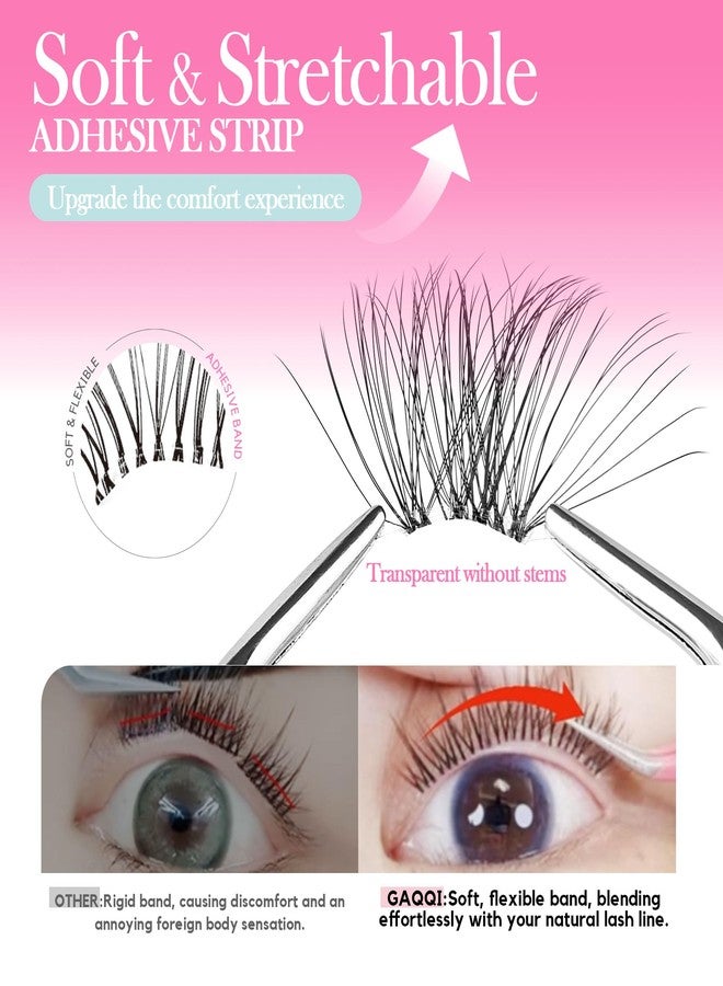 GAQQI Self Adhesive Lash Clusters, No Glue Eyelash Clusters 10-16mm Full & Volume Self Adhesive False Eyelashes, No Band Glueless Lashes - Image 4
