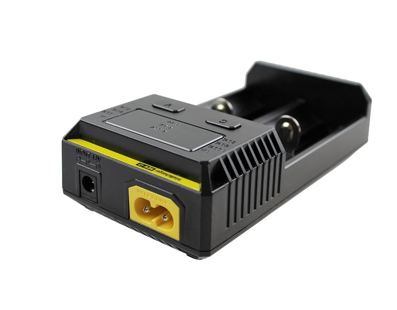 Nitecore NEW i2 Battery Charger, Dual Bay Charger for Batteries, Charging Station for Home and Car, Black - Image 1