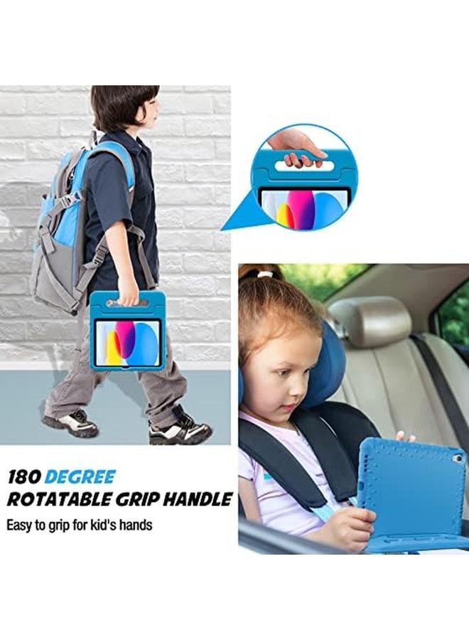 Procases Kids Case For Ipad 10Th Generation 10.9 Inch 2022 Shockproof Stand Cover With Convertible Handle Light Weight Kids Friendly Case For Boys Girls Toddlers –Blue - Image 4