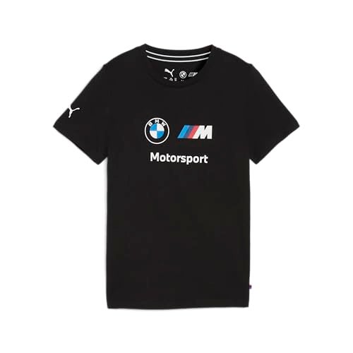 Puma Unisex BMW M Motorsports Kids Essentials Logo Tee, Puma Black, Small - Image 1