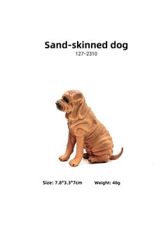 Mini Puppy Simulation Solid Animal Model Chai Dog Poodle Boxer Dog Dalmatians Shar Pea Model Toy-Color:127-2310 Shar Pei