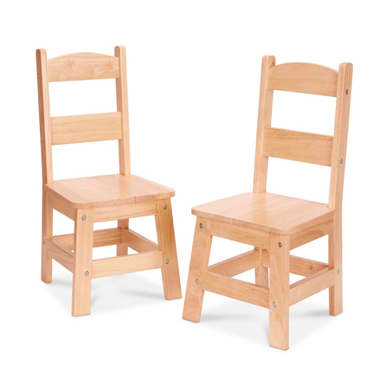 Melissa & Doug Wooden Chairs, Set of 2 - Blonde Furniture for Playroom - Image 1