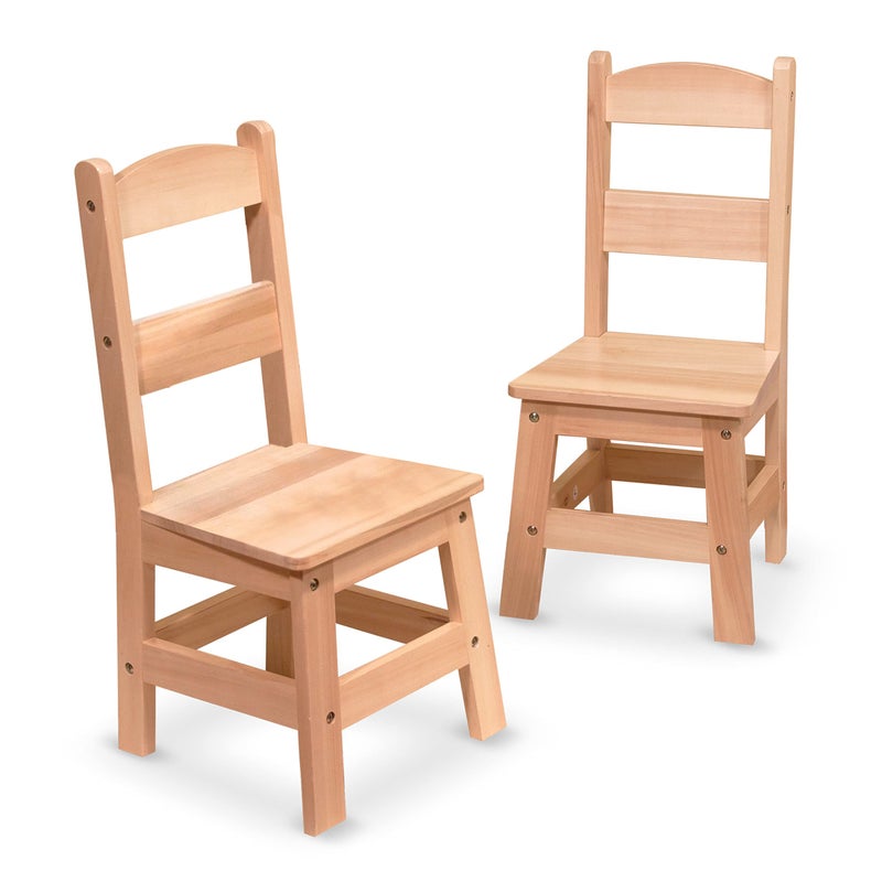 Melissa & Doug Wooden Chairs, Set of 2 - Blonde Furniture for Playroom - Image 4
