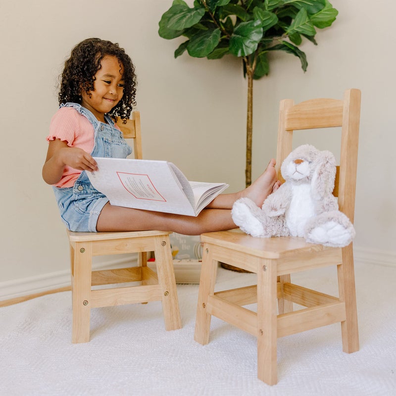 Melissa & Doug Wooden Chairs, Set of 2 - Blonde Furniture for Playroom - Image 5