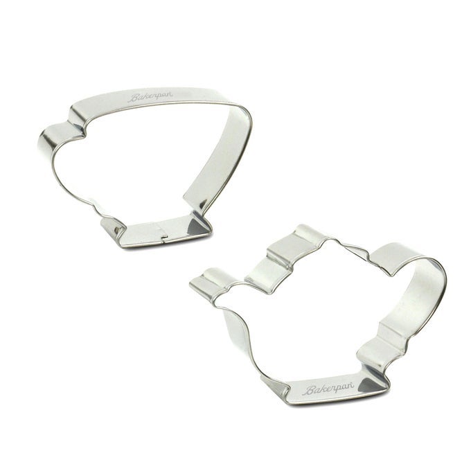 STAINLESS STEEL COOKIE CUTTER TEA POT CUP SET