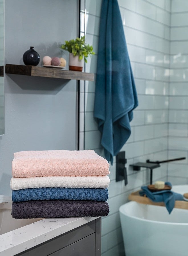 Simpli-Magic 79446 Diamond Bath Towels Set, 6 Piece Set, 2 Bath Towels, 2 Hand Towels, 2 Washcloths, White - Image 4