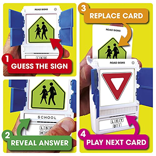 100 PICS US Road Signs Travel Game - Learn 100 Road Signs | Flash Cards with Slide Reveal Case | Card Game, Gift, Stocking Stuffer | Hours of Fun for Kids and Adults | Ages 6+ - Image 4