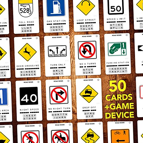 100 PICS US Road Signs Travel Game - Learn 100 Road Signs | Flash Cards with Slide Reveal Case | Card Game, Gift, Stocking Stuffer | Hours of Fun for Kids and Adults | Ages 6+ - Image 5