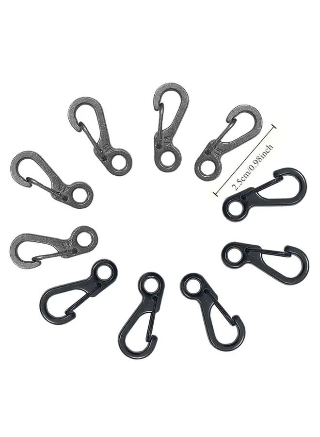 Heavy Duty Mini Clips 10pcs Black Secure Locking Spring Hooks For Keychain Backpack Camping - Image 4