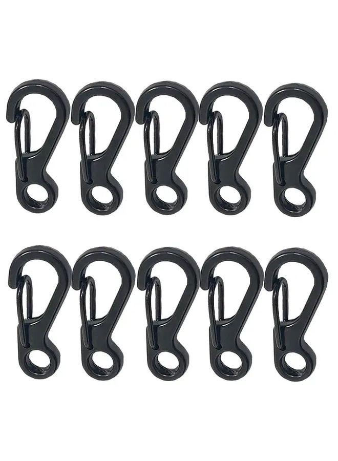 Heavy Duty Mini Clips 10pcs Black Secure Locking Spring Hooks For Keychain Backpack Camping - Image 2