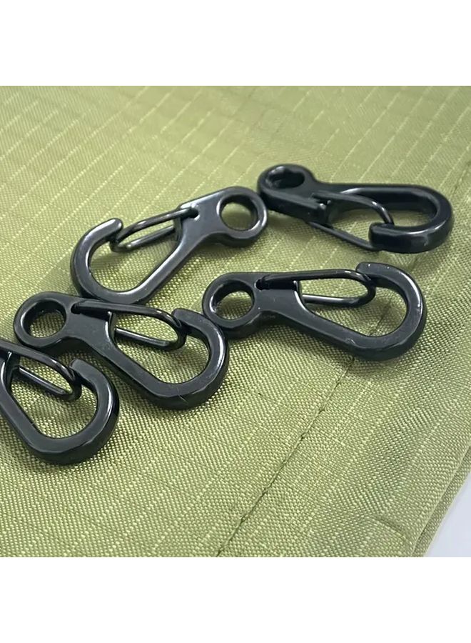 Heavy Duty Mini Clips 10pcs Black Secure Locking Spring Hooks For Keychain Backpack Camping - Image 1
