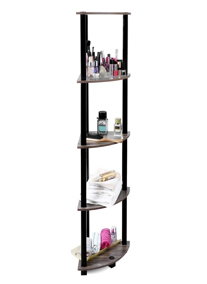 STAR WORK - STAR WORK - Set of 5 Corner Standing Rack Shelf Turn-N-Tube End Table Corner Display Rack Hallway, Living Room, Metal, Easy Assembly, Space Saving, Industrial (Corner - 5) - Image 1
