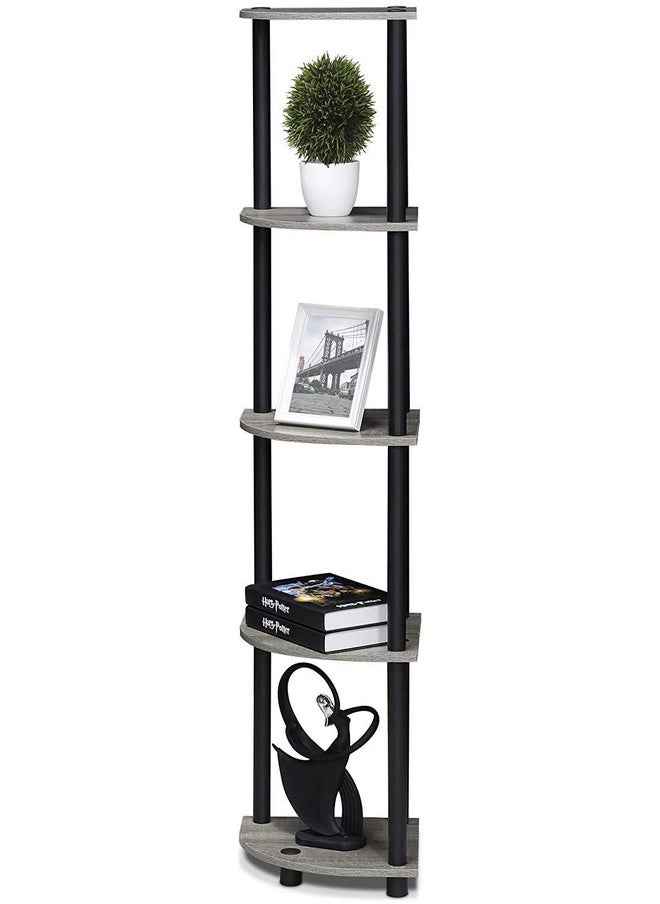 STAR WORK - STAR WORK - Set of 5 Corner Standing Rack Shelf Turn-N-Tube End Table Corner Display Rack Hallway, Living Room, Metal, Easy Assembly, Space Saving, Industrial (Corner - 5) - Image 1