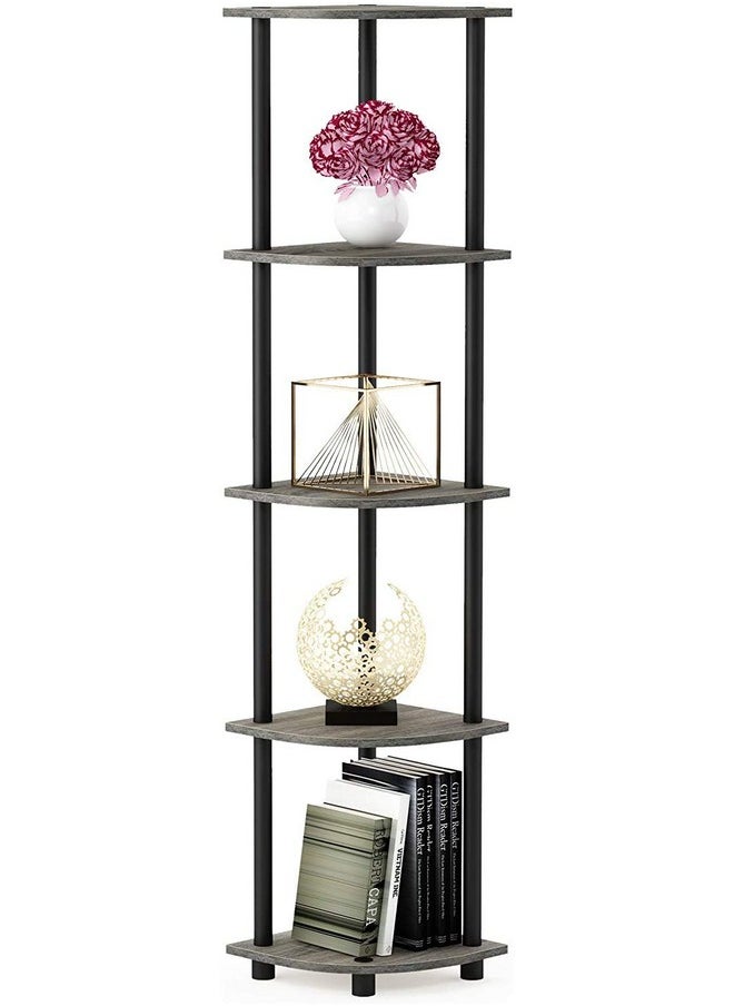 STAR WORK - STAR WORK - Set of 5 Corner Standing Rack Shelf Turn-N-Tube End Table Corner Display Rack Hallway, Living Room, Metal, Easy Assembly, Space Saving, Industrial (Corner - 5) - Image 1