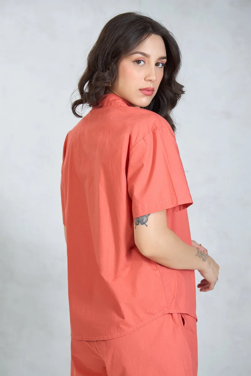 فيرجيو Cotton Halfsleeve Vacation Throw On Shirts for Women