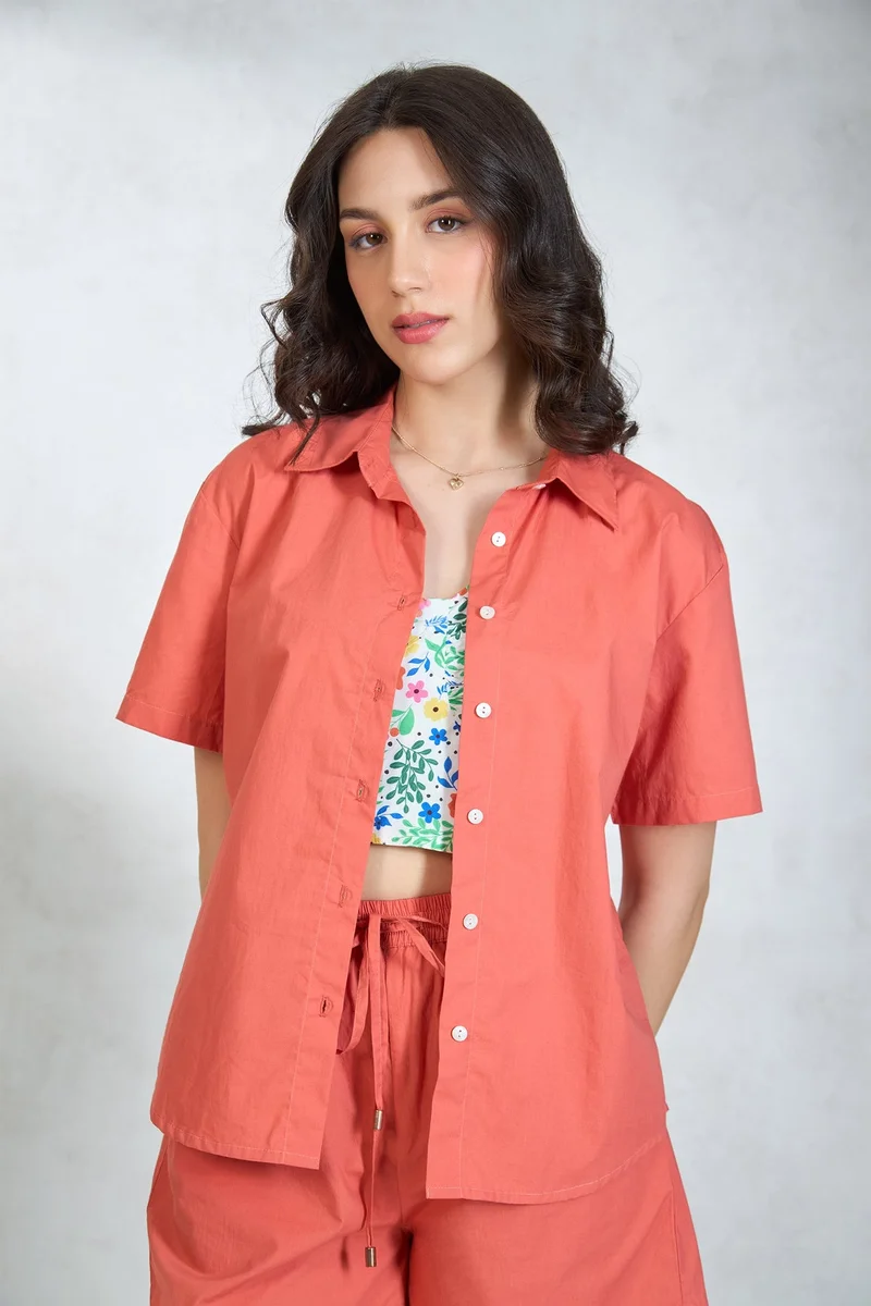 فيرجيو قمصان نسائية قطنية نصف كم للإجازات