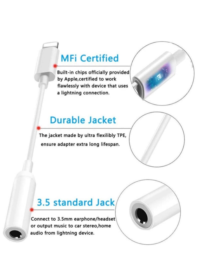 ELTRAZONE Lightning Headphone Jack Adapter Dongle [ MFi Certified ] Earbuds Headphone Converter for Apple iPhone 12/12Pro/SE/11/Pro/Pro Max/XR/Xs/Xs Max/X/8/7,Music Control,Calling&Siri Supported - Image 2