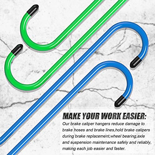 Bac-kitchen 6 Pcs Heavy Duty Steel Brake Caliper Hangers with Rubber Tips Automotive Tool for Braking, Bearing, Axle and Suspension Work - Image 4