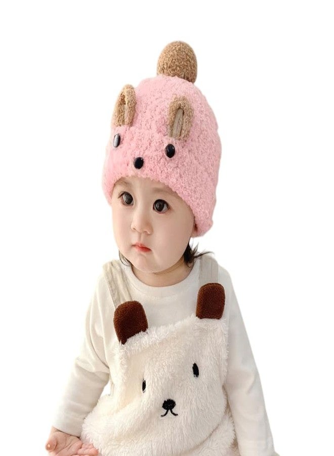 قبعة شتوية محبوكة للأطفال من ريتشمن، بنين وبنات، مصنوعة من الصوف الناعم مع غطاء للأذنين | قبعة شتوية للأطفال من الجنسين (من سنتين إلى 7 سنوات) (لون وردي) - Image 1