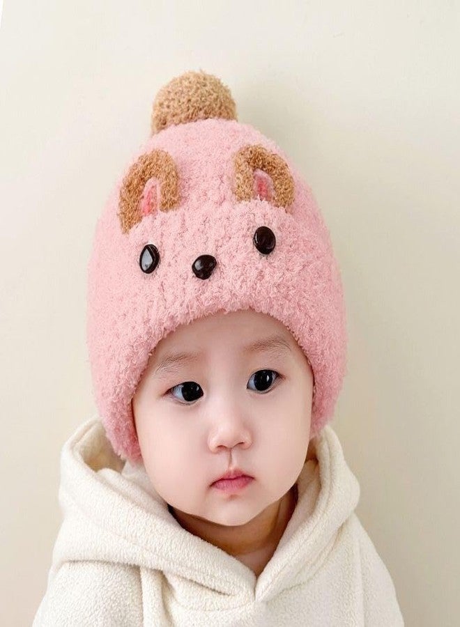 قبعة شتوية محبوكة للأطفال من ريتشمن، بنين وبنات، مصنوعة من الصوف الناعم مع غطاء للأذنين | قبعة شتوية للأطفال من الجنسين (من سنتين إلى 7 سنوات) (لون وردي) - Image 5