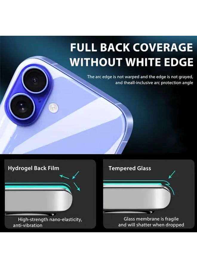 4 قطع فيلم هيدروجيل خلفي لهاتف iPhone 17 Pro Air سلسلة 16 كاربون - Image 4