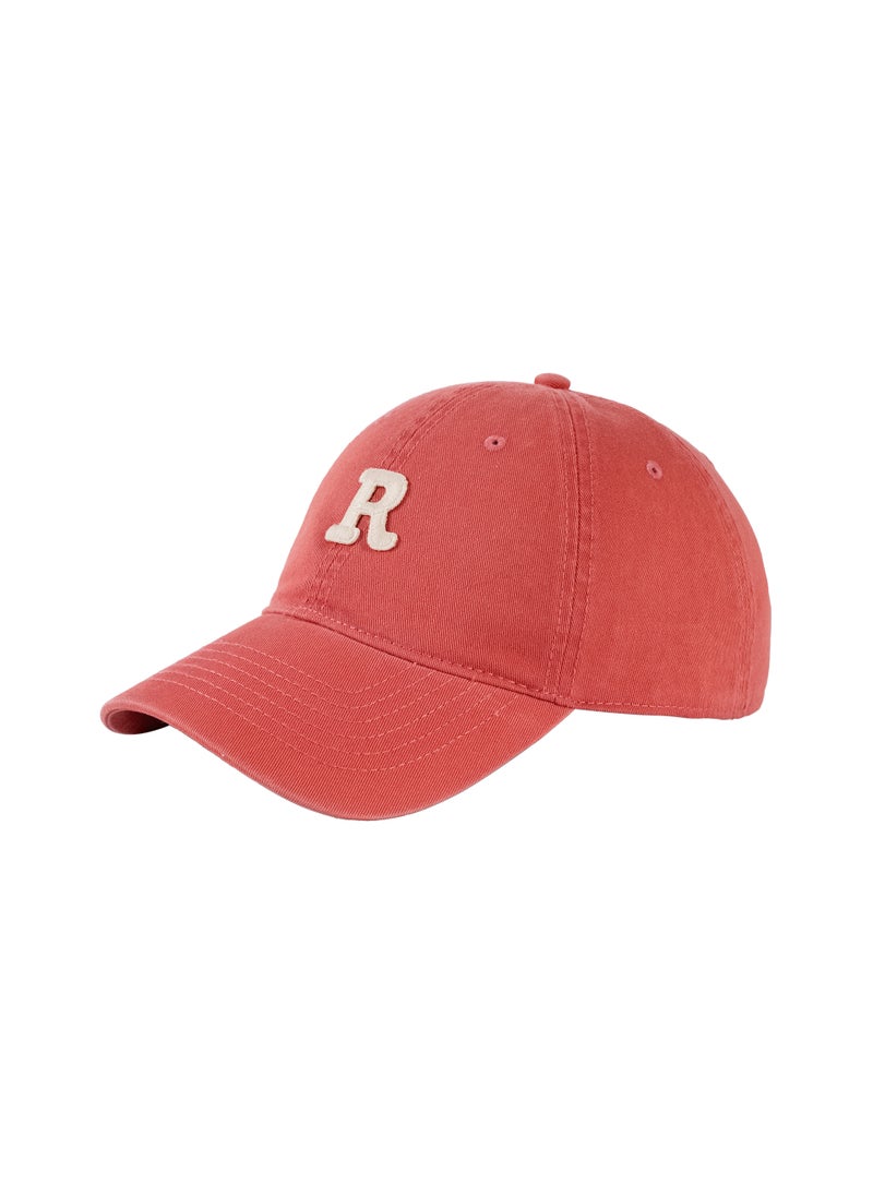 Generic Embroidered R Logo Korean Baseball Cap for Adults Red 