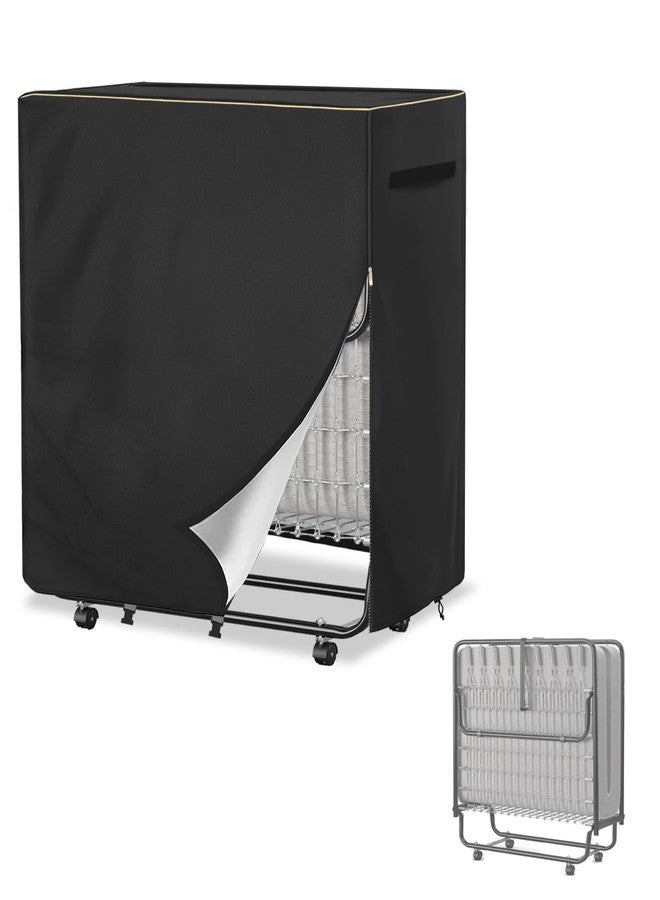 Alickwang Foldable Bed Cover Suitable For 75x46 Inch Folding Bed, Heavy-Duty 600D Waterproof, Dustproof, Folding Bed Storage Cover With Zipper, Suitable For Folding Bed Of 46x14x44 Inch After Folding, Black - Image 1